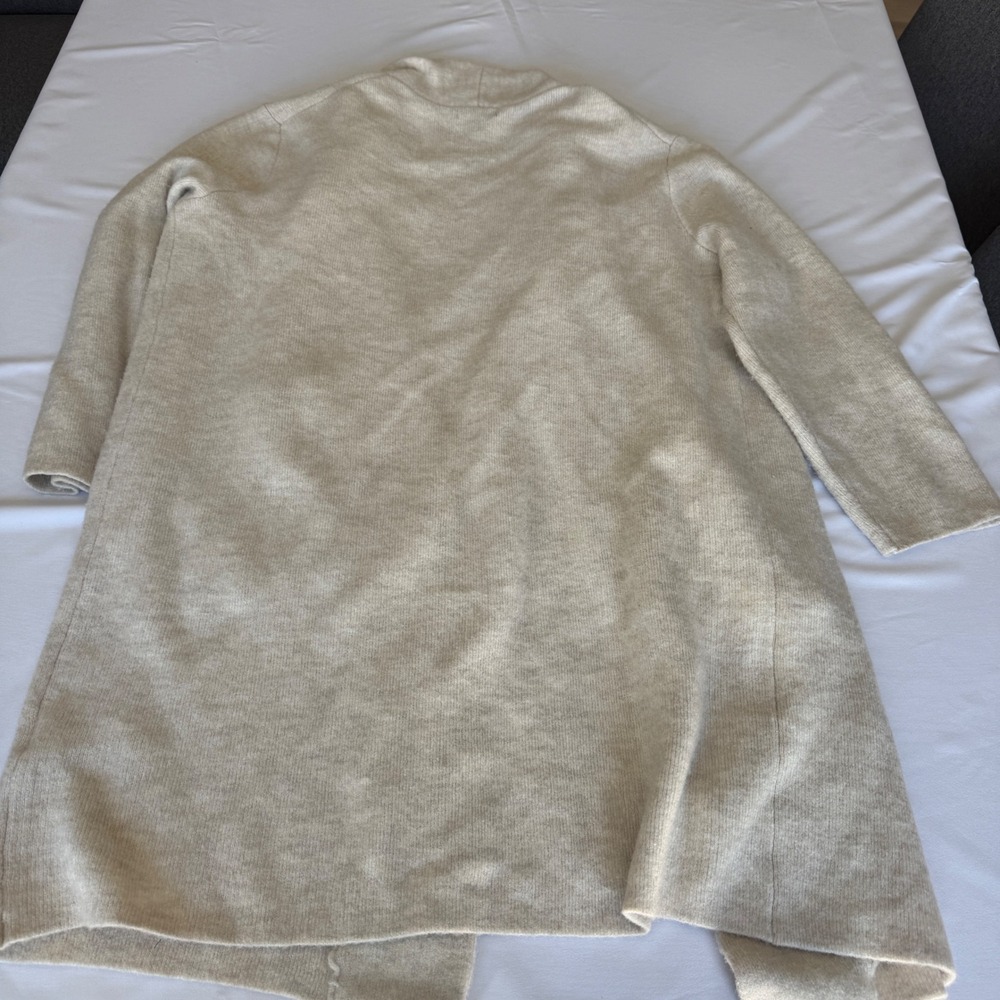 Banana Republic Womens Aire Cocoon Coatigan Cardigan Sweater Oatmeal Beige L NEW - Picture 3 of 12